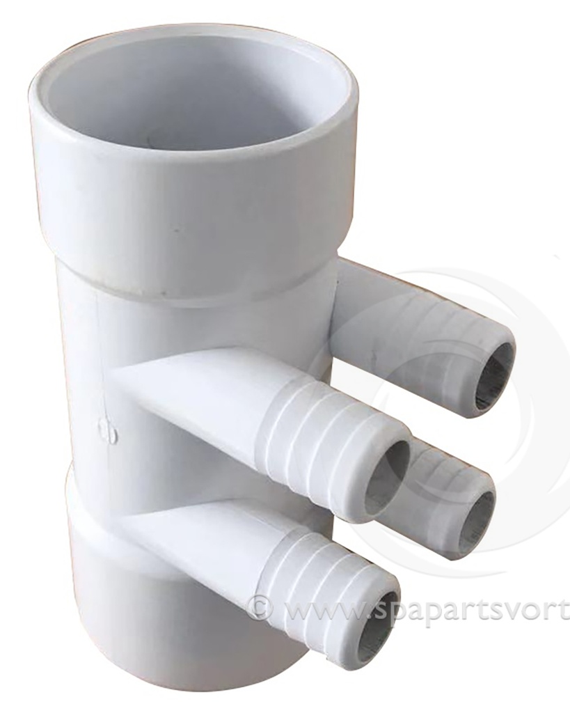 Las Water Water Manifold 2" S x 2" S x 3/4" RB (4 Barb)