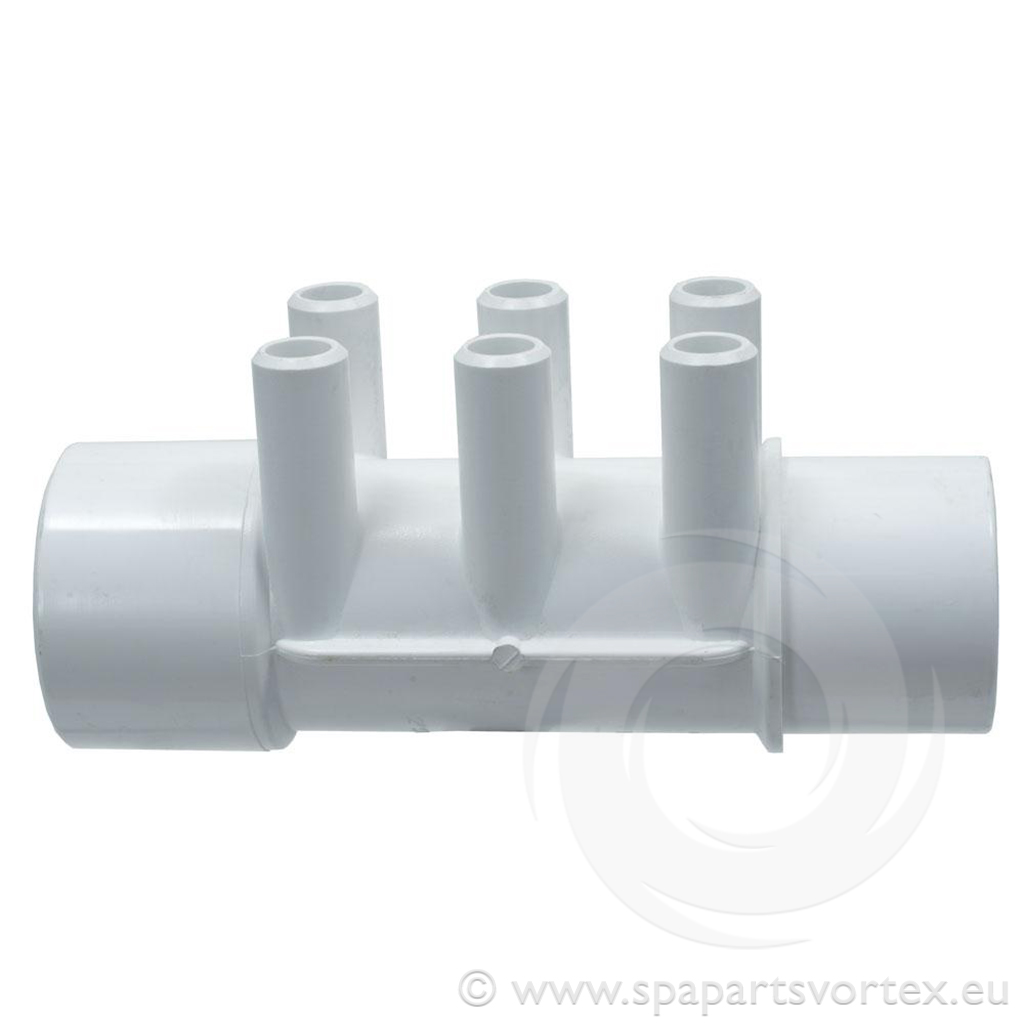 Water Manifold 2" S x 2" Spg x 3/4" SB (6 Barb)