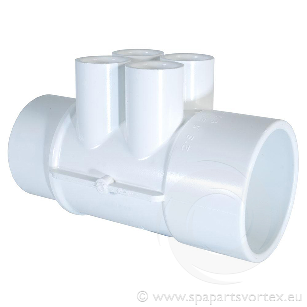Water Manifold 2" S x 2" Spg x 3/4" S (4 Port)