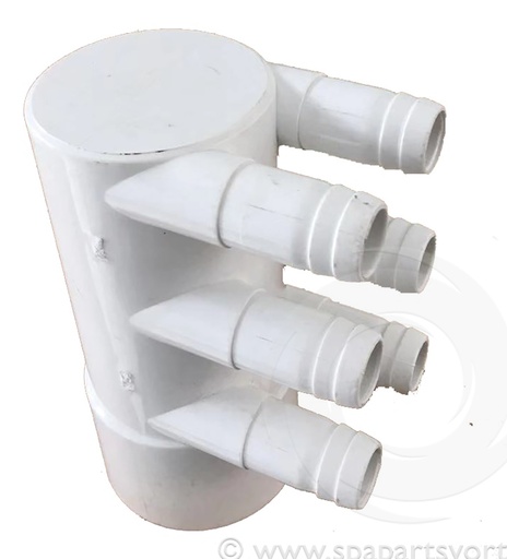 [PL-10513] Water Manifold End Cap 2" x 3/4" RB (6 Barb)