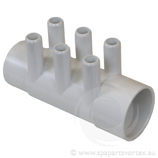 [PL-AP240] AP Series Water Manifold 2" S x 2" Spg x 3/4" SB (6 Barb)