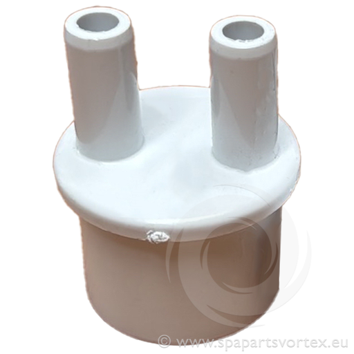 [PL-10521] Air Manifold End CAP 1" Spg x 3/8" SB (2 Barb)